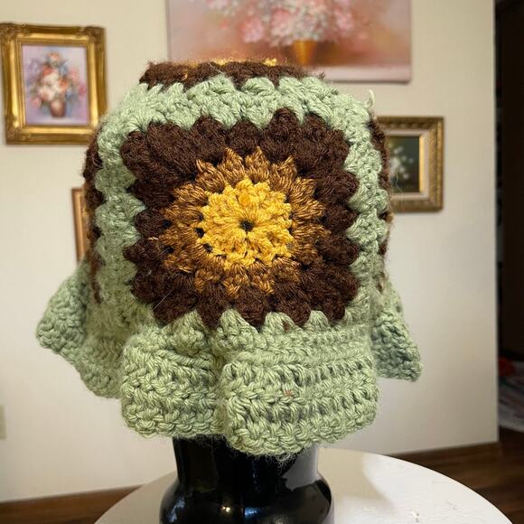 Granny Square Sun Hat handmade Boho - Picture 15 of 16